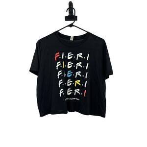 Bella + Canvas Shirt Womens XL Guy Fieri Flavortown Cropped Black
